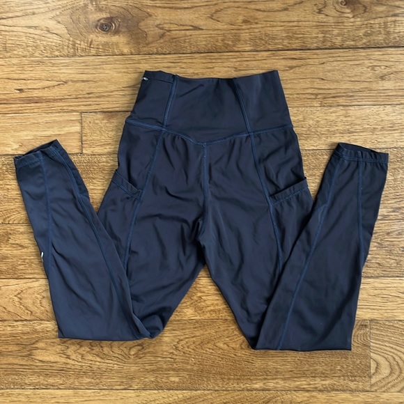 | P'tula | High Rise Crystal Mesh Panel Black Pocket Leggings Medium - Picture 4 of 6